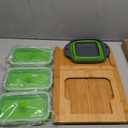 Cocina Vida Bamboo Cutting Board With 4 Collapsible Containers And Strainer, Over The Sink Cutting Board, All In One Chopping Expandable Slide-Out Meal Prep Wood Chopping Board, Kitchen Must Have