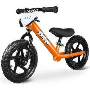 KRIDDO Toddler Balance Bike 2 Year Old, Age 18 Months to 5 Years Old, 12 Inch Push Bicycle with Customize Plate (3 Sets of Stickers Included), Gift Bike for 2-3 Boys Girls, Orange