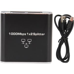 Ethernet RJ45 Network Cable Splitter Adapter, 1000Mbps 1 to 2 Network Line Splitter, Dual Device Internet Distribution Module, Cat5e Cat6 Compatible