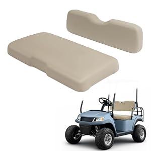 ALMULOO Seat Backrest Seat Bottom Compatible with 2008-Up EZGO RXV Models
and Bottom; Front Back Cushion & Seat Bottom Assembly Plastic Foam Wood Stone