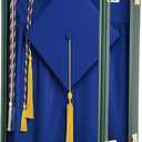 CroBlissful 1 Pcs 17"x23" Graduation Shadow Box Frame Large Wood Display Case with Stick Pins Hanging Hardware Graduation Gown Display Memory Shadow Box for Cap Gown Diploma Stole Cords (Green)