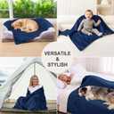 Smiry Waterproof Dog Bed Blanket, Leakproof Pet Throw Blanket for Bed Couch Sofa, Reversible Sherpa Fleece Furniture Protector Cover for Small Medium Large Dogs Cats (Navy Blue, 32x40 inches)