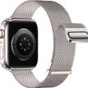 Double Magnetic Compatible for Apple Watch Band Ultra 2,SE, Stainless Steel Strap Metal Mesh Sport Loop for iWatch Bands 38mm 40mm 41mm 42mm 44mm 45mm 46mm 49mm Series 10/9/8/7/6/5/4/3/2/1 Women Men