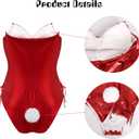 Drofe Bunny Costume Women Bunny Girl Senpai Cosplay Anime Role Costume Bodysuit Set (Red, XL)