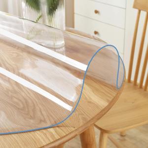 Multi-Size 36 inch Dia Round PVC Clear Table Protector 1.5mm Thick Plastic Tablecloth Large Clear Vinyl Table Pad Mat Protective for Office Desk Dining Coffee End Dinner Tabletop Wipeable Waterproof, 36.2"