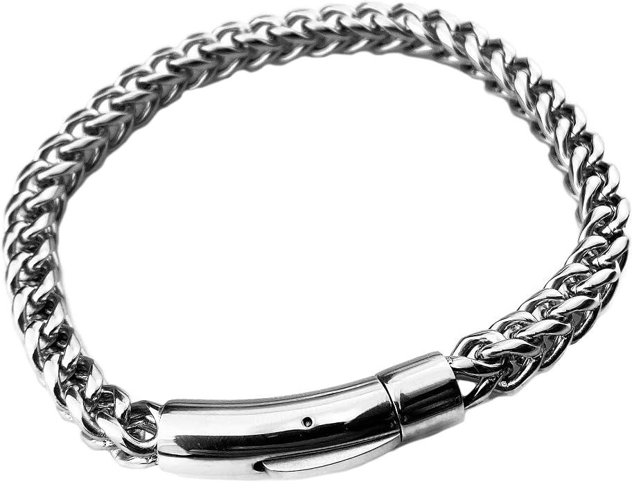 Men's Solid Stainless Steel Franco Bracelet Heavy 9" in x 6MM Thick Wrist Chain