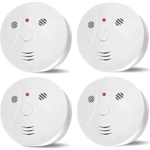 4 Pack Smoke and Carbon Monoxide Detector with Test Button, 85dB Loud Beep, LCD Display, Battery-Operated Smoke Detector Carbon Monoxide Detector Combo for House, Apartment, Kitchen, Garage Use