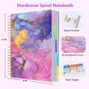 5 Subject Notebook for Work with Removable Dividers Tabs, Large 8.5" x 11 Spiral Lined Notebooks for School Note Taking & Organizer, A4 240 Pages College Ruled Journal for Women & Writing, Pink