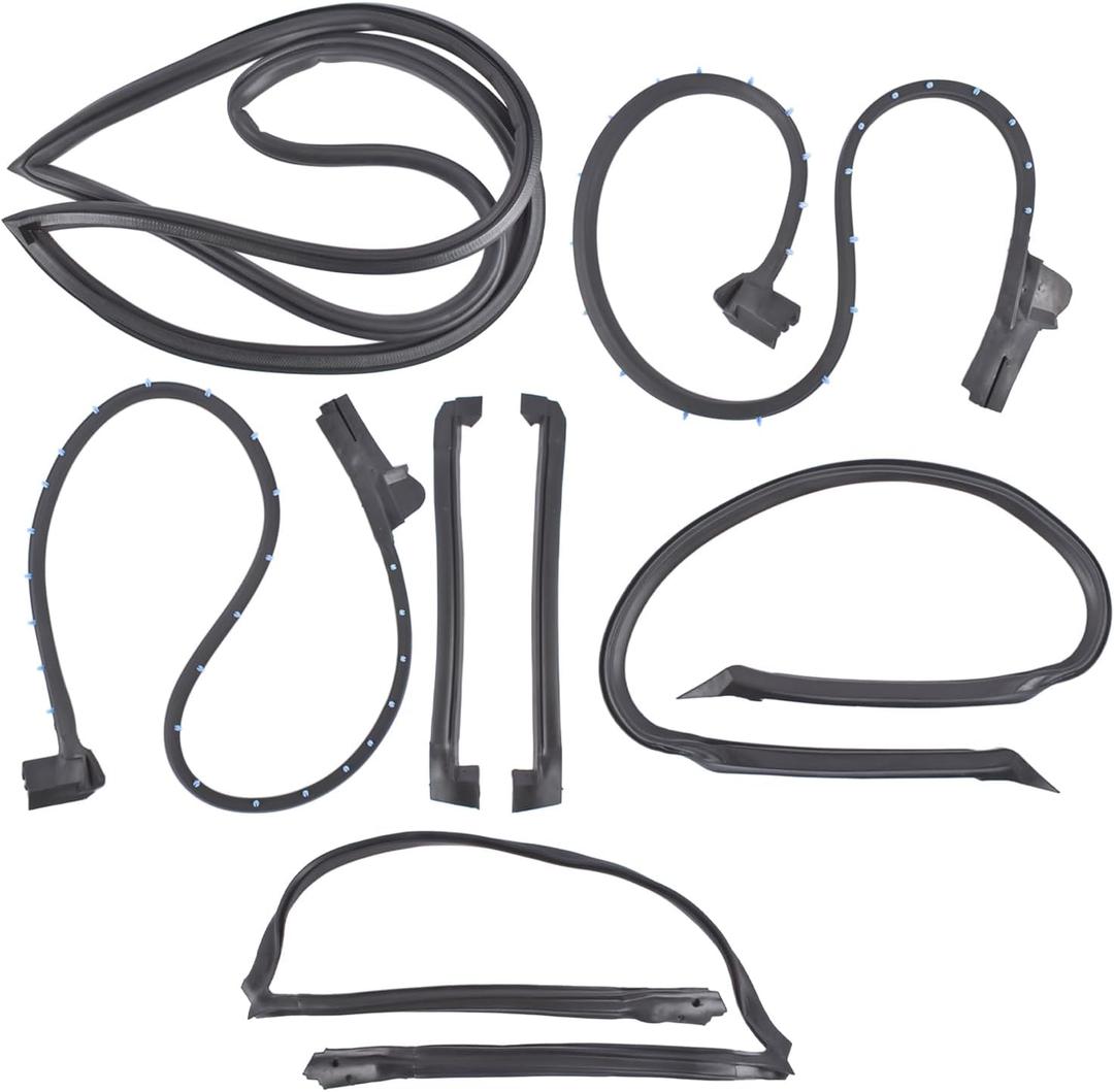 Full Weatherstrip Kit Front Windshield Weatherstrip Compatible with 1990-1996 Corvette C4 Coupe GM 9096GGW