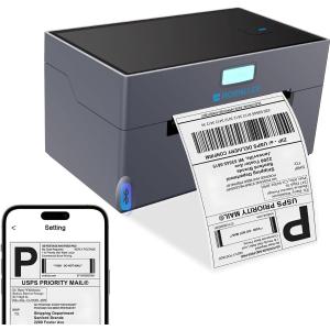 Thermal Shipping Label Printer, 4x6 Bluetooth Shipping Printer for Small Business, Compatible with Windows, Mac, iOS, Android, for Amazon, Ebay, Shopify, UPS, USPS, FedEx
