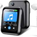MP3 Player with 128GB TF Card, Bluetooth 5.4 Lossless Sound Audio Player, 2" Touch Screen Portable Music Player with Speaker, Voice Recorder Digital Cameras (with Camera, Black, 2")