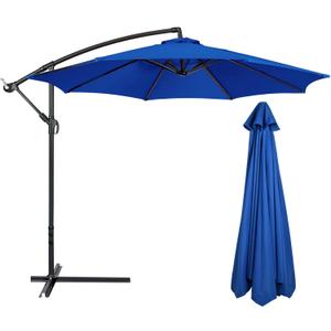 belupai 10ft Patio Umbrella Replacement Canopy, 6 Ribs Canopy Replacement Water Resistant Patio Canopy Outdoor Table Market Yard Umbrella Top Outdoor Umbrella Canopy 56-58in Ribs (Canopy Only)(Blue, 6Ribts)