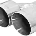 Flowmaster 15391 Exhaust Tip Dual 4 Inch Angle Cut Polished 304 Stainless Steel Fits 2.50 Inch Tubing Weld on
