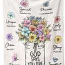 Christian Gifts for Women, Christian Blanket with Flowers, Birthday Gifts for Women, Baptism Religious Christmas Spiritual Gifts for Sister Daughter Girls Friend Mom, Soft Throw Blankets 50''x 60''