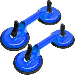 Heavy Duty Suction Cups - Aluminum Vacuum Handle Glass & Tile Lifter - Ergonomic, Reliable Suction for Lifting Large Glass, Tile, Marble, Floor, Dent Puller (1Pack Blue)