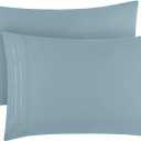 Mellanni Pillow Cases - Luxury, Extra Soft, Cooling Pillow Covers - 2 PC Iconic Collection Pillowcases - Envelope Closure (Standard/Queen 20"x30", Spa Blue)