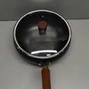 Carbon Steel Wok Pan with Lid, 9.4 Inch Big Belly Flat Bottom Wok, Coating-Free Stir Fry Pan for Gas, Electric, Ceramic & Induction, 3.5 QT Compact Wok for 13 Servings