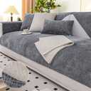 Fuzzy Pet Cover for Couch,Chenille Pet Couch Furniture Protector,Non Slip Sofa Covers Furniture Protector,Funny Plush Couch Cover,All Seasons Generic Cover for Sofa,43.3x63in,Su-Gray