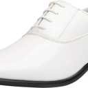 Bruno Marc Men's Faux Patent Leather Tuxedo Derby Dress Shoes Classic Lace-up Formal Oxford (13, 5/White)