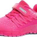 KUBUA Kids Sneakers for Boys Girls Running Tennis Shoes Lightweight Breathable Sport Athletic (Pink), Size: 1 Big Kid