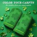 2 Pcs St Patricks Day Hand Towels, 3D Jacquard Shamrock Bathroom Towels 29.5 x 13.7 Inch Cotton Soft Absorbent Green St Patricks day Decorative for Bath, Kitchen, Cleaning, Drying (Green, Green)