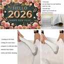 Happy New Year Backdrop Hello 2026 New Years Eve Photography Background for 2026 New Year Party Decoration Supplies (7x5FT210x150cm)