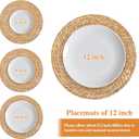 Set of 16 Round Woven Rattan Placemats, 12 Inch Boho Farmhouse Table Mats Natural Cattail Charger Plates for Dining Table Decor Heat-Resistant Braided Place Mats