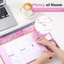 6 x Desk Calendar 2026 with Clear Waterproof Cover 17 x 12 inch 18 Months Wall Calendar Runs from Jul. 2025 to Dec. 2026 School Year Calendar for Schedule Organization Monthly Planner, Pink