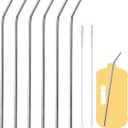 6 Pack Ultra Long Bent Metal Straws, 14 Inch Extra Long 304 Stainless Steel Reusable Drinking Straws with Cleaning Brush for 100oz Tumbler, 12.5oz Tall Wine Bottle, 64oz Water Bottle, 128oz Water Jug