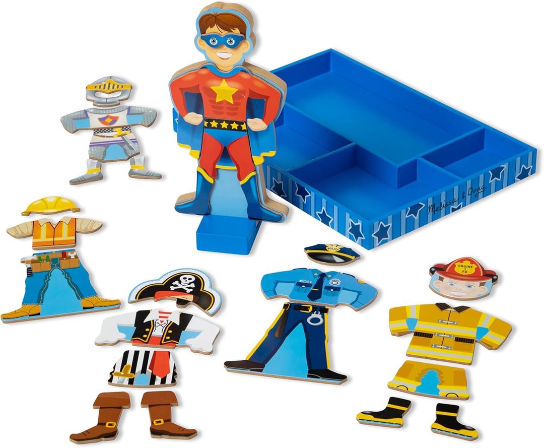 Melissa & Doug Joey Magnetic Wooden Dress-Up Pretend Play Set (25+ pcs)