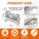 Din Rail Terminal Block ST2-2.5 Series, 24A 800V Pt Push-in Spring Screwless Wire Connector for 35mm Din Rail with Covers, End Stops and Jumpers(76 Pcs,ST2-2.5/1x1)