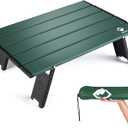 VILLEY Portable Mini Folding Beach Table, Ultralight Aluminum Side Table with Carry Bag for Camping, Picnics, and Outdoor Activities (Green)