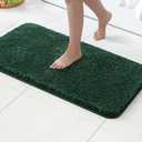 MIULEE Dark Green Bathroom Rugs Set 2 Piece, Soft Absorbent Microfiber Bath Mat Set, Non Slip Quick Dry Machine Washable Plush Shaggy Bath Rugs for Bathroom Floor, Tub and Shower, 20"x30"+16"x24"