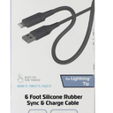 ZGEAR 6FT Silicone USB-A to Lightning 8-pin Cable - Gray