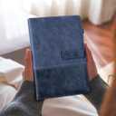 Leather Notebook Journal with Pen, A5 Lined Hardcover Notebook with Magnetic Closure, 240 Pages Daily Journal for Men Women, Ruled Journals Notebooks for Work, Writing, Note Taking - Blue