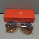 Livho Trendy Polarized Aviator Sunglasses Women Men, Retro Sun Glasses for Women Men 2024, Oversized UV Protection Shades, Medium