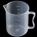 Cup 500ml Clear PP Plastic Graduated Beaker Liquid Measure Mug Container with Handle for Bakery, Milk Tea, Lab