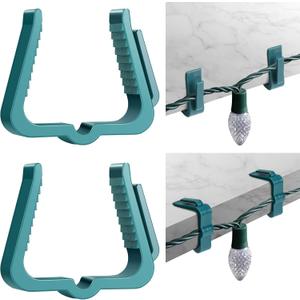 Marsui 50 Pcs Christmas Light Clips Small Outdoor Roof Gutters and Shingles Hooks 1 5/8 Inch Fascia Boards Hanger Plastic Holiday String Light Clips for Xmas Outside Decoration Fence Eave (Green)