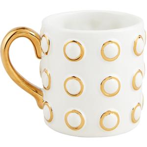 Mud Pie Gold Rings Ceramic Mug; 16 oz