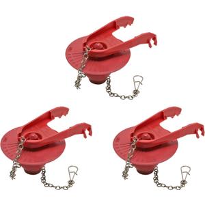 Fluidmaster 502CN3 PerforMAX Universal Water-Saving Long Life Toilet Flapper for 2-Inch Flush Valves, Adjustable Solid Frame Design, Easy Install, 3 Pack, Red, 3 Pack