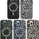 Magnetic for iPhone 13 Pro Magsafe Case Cute Aesthetic - Durable Fashion Funny Phone Case - Girly Leopard Pattern Print Cover Design for Woman Girl 6.1 inches Black