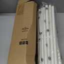 White Double Curtain Rod 36 to 184 Inch, Decorative Adjustable 1 Inch Heavy Duty Extra Long Dual Curtain Rods for Windows, Boho Rustic Vintage Double Drapery Pole with White Finial
