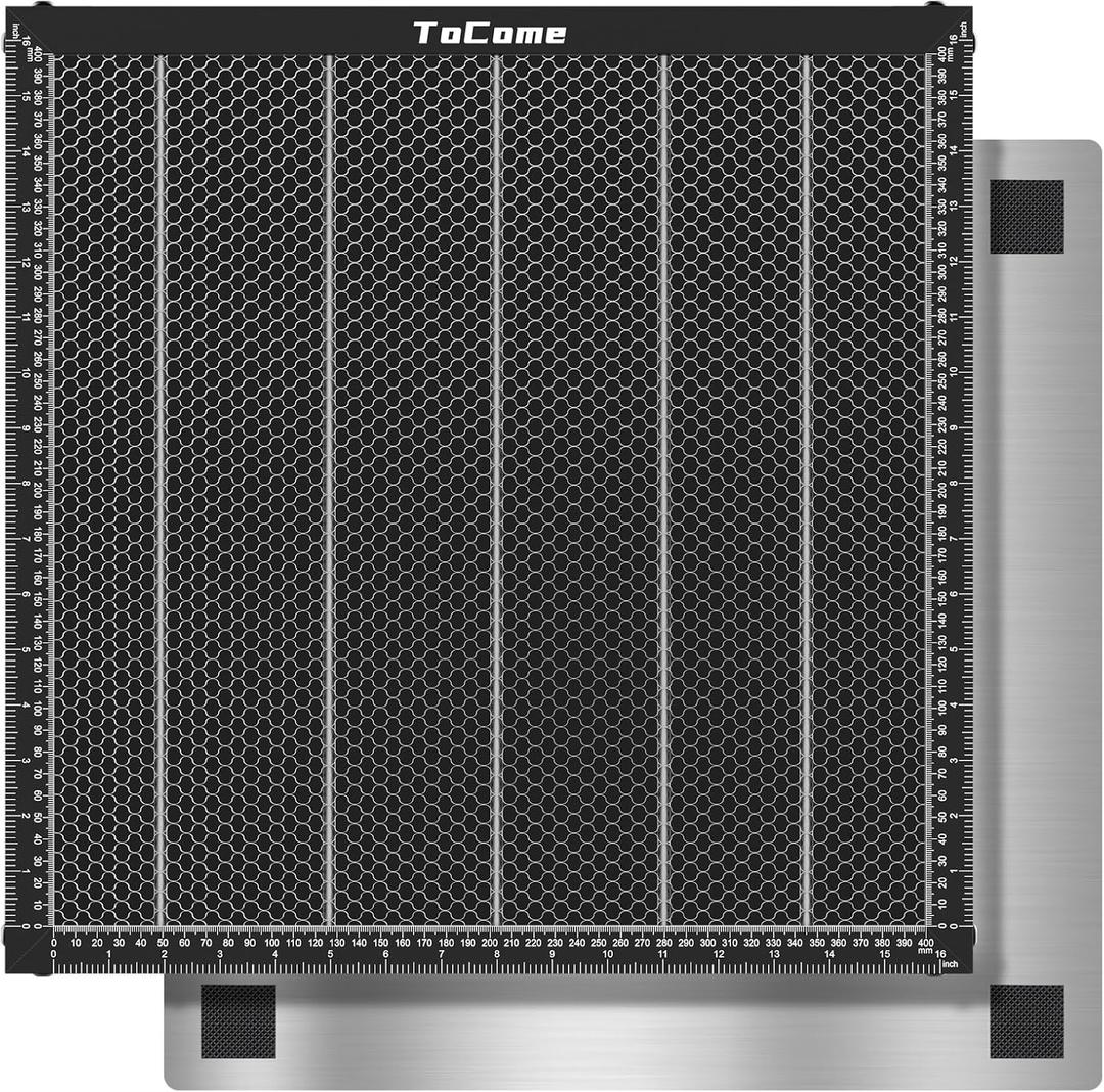 ToCome Steel Honeycomb Laser Bed 400x400 mm Laser Honeycomb Plate for Laser Engraver, (400x400mm/ 15.7x15.7 inch)