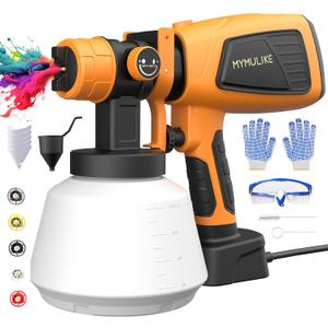 Paint Sprayer, Power Electric Spray Paint Gun 1000ml Capacity Container, 5 Nozzles and 3 Patterns for House Home Furniture Cabinets Fence Door Chairs Paint Sprayer for House Paintin