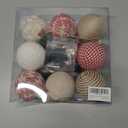 12PCS Rustic Christmas Ornaments Set, 8 Burlap Balls & 4 Paper Honeycomb Ornaments, 3.15" Farmhouse Vintage Holiday Tree Decorations