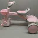 SEREED Colorful Lighting Toddler Tricycle for 2-5 Years Old Girls, Adjustable Seat&Handlebar Trike, Removable Basket, Birthday Gift Idea for Kids Ages 2+ (Pink)