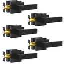 RAZCC Passage Door Lever, 4 Pack Matte Black Interior Door Handles for Hallway and Closet, Heavy Duty Square Interior Keyless Door Handles Non-Locking Door Knobs for Right & Left Side Door
