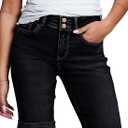 Sidefeel Women's Jean Shorts High Waisted Stretchy Bermuda Folded Hem Denim Summer Shorts (Black) Size: 4