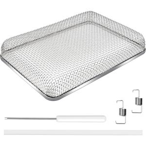 SheeChung RV Furnace Vent Screen, Flying Insect Screen Water Heater Cover for Camper, 8.5 x 6 x 1.3 Inch, Stainless Steel Bug Screen with Installation Tool & Silicone Rubber