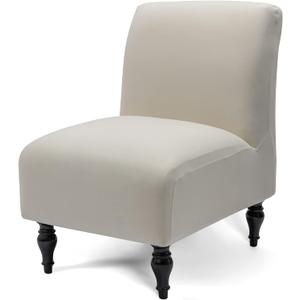 Liykimt Armless Accent Chair Cover Slipcover,Slipper Chair Stretch Spandex Removable for Armless Chair Furniture Protector for Living Dining Room Hotel (Beige, 1)